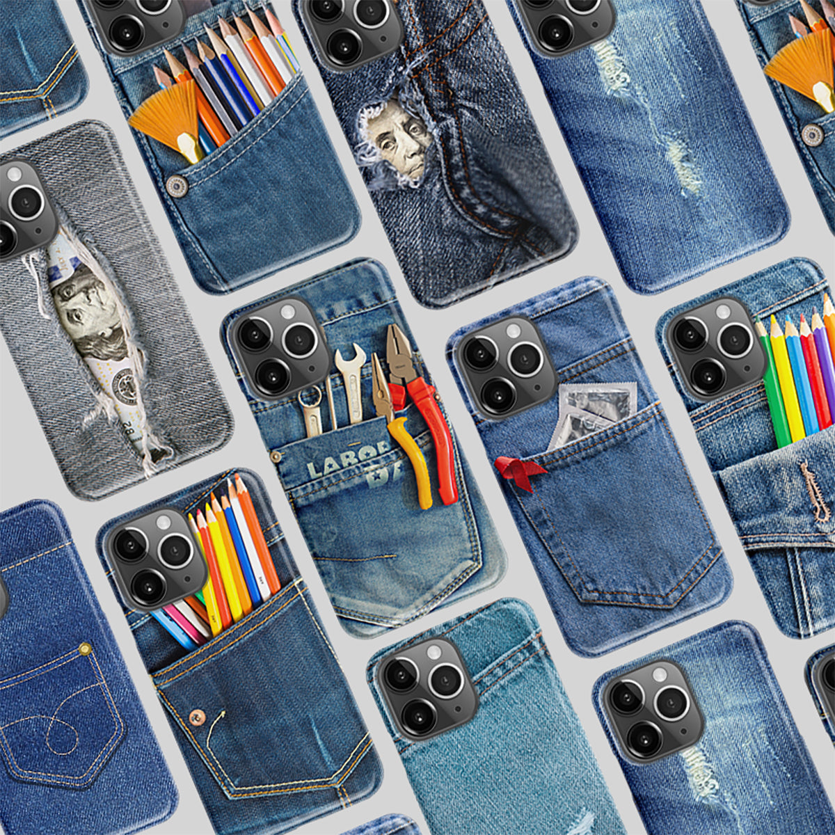 Ins Popular Brand Jeans Tools Phone Case