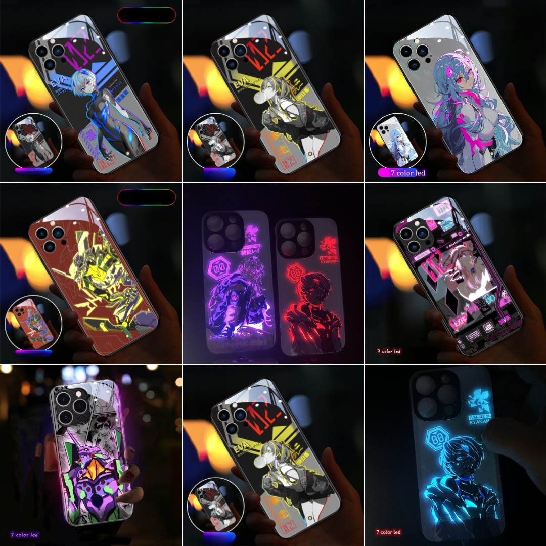 Cute Anime E-Evangelions EVA LED Phone Case