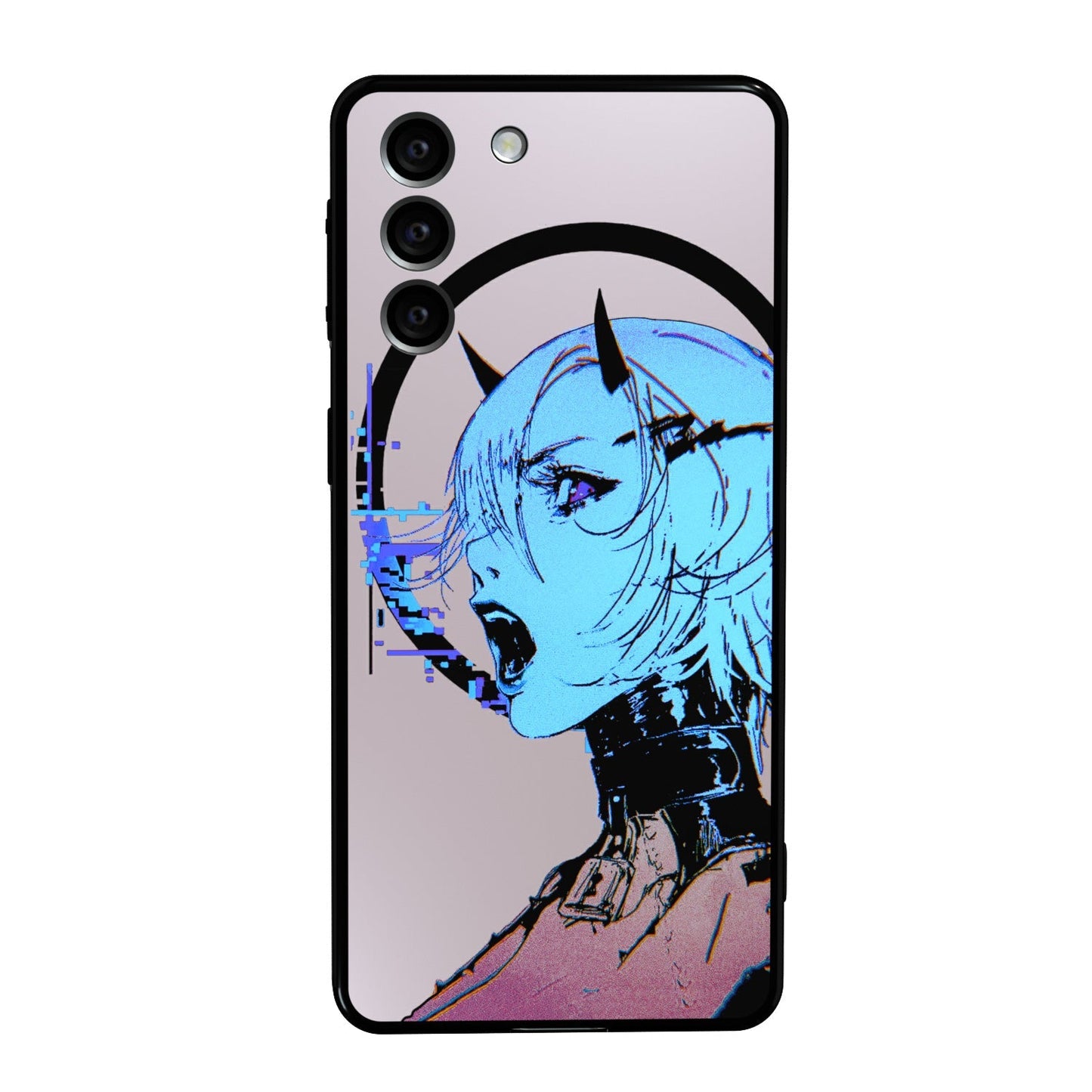 Cyberpunk Glitch Girl LED Samsung Case RGB Light Up