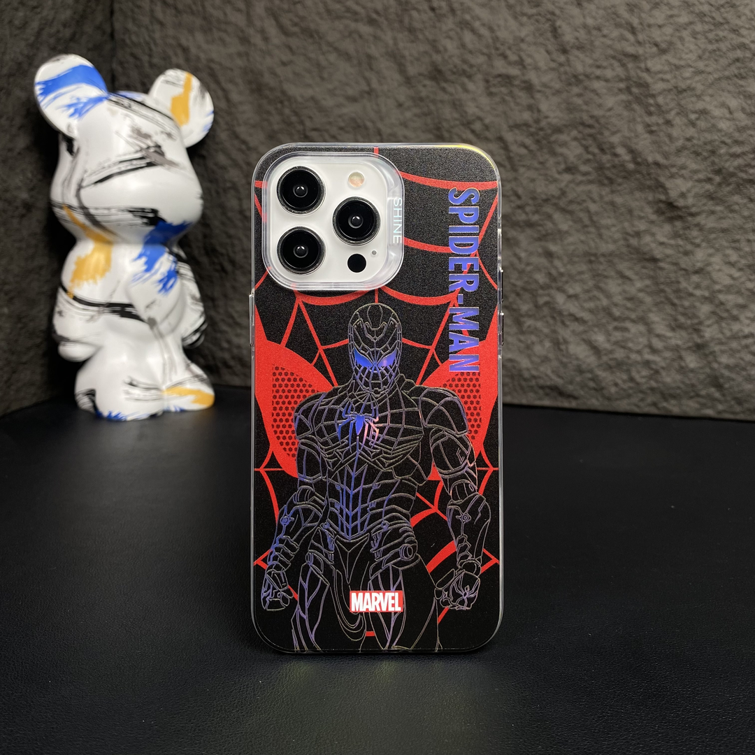 Bronzing Marvel Spider-Man Iron Man Phone Case