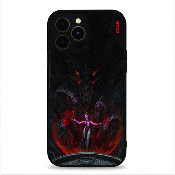 Devil-Inside 2 LED iPhone Case with Black Frame iPhone 14 Pro Max
