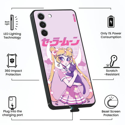 Sailor Moon and Luna LED Samsung Case RGB Light Up Galaxy S20 FE