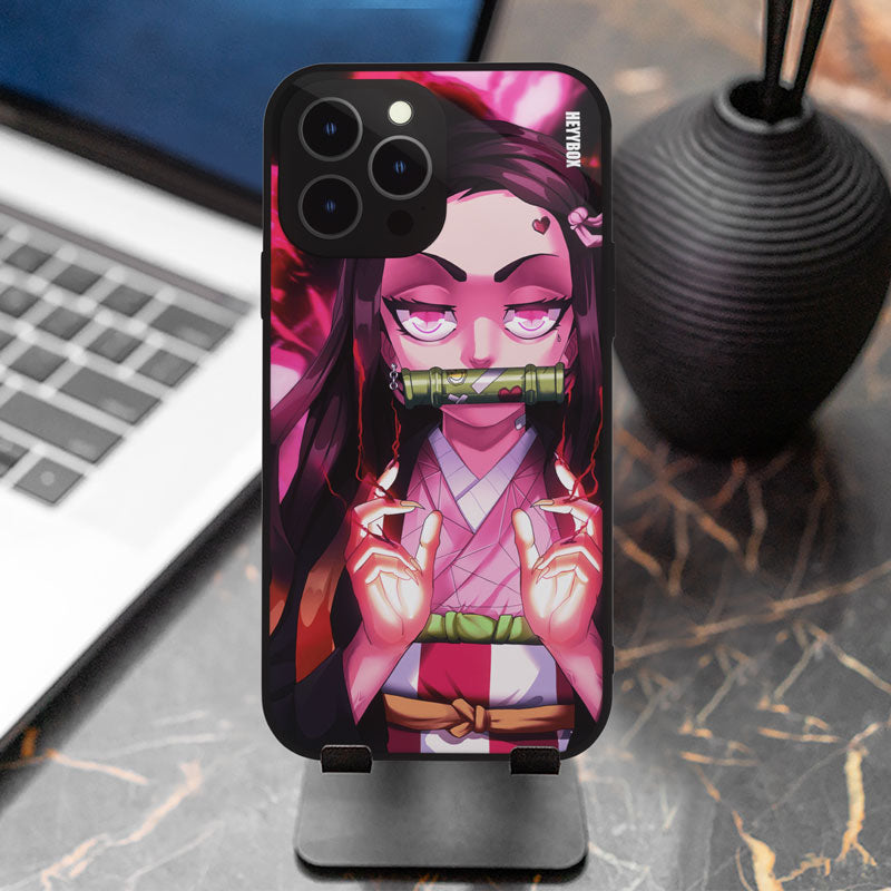 Nezuko LED iPhone Case with Black Frame iPhone 7 Plus / 8 Plus