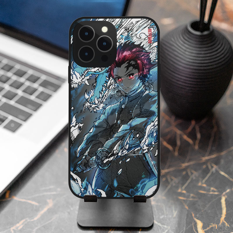 Glow Tanjirou LED iPhone Case with Black Frame iPhone 11 Pro Max