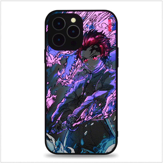 Glow Tanjirou LED iPhone Case with Black Frame iPhone 11 Pro Max