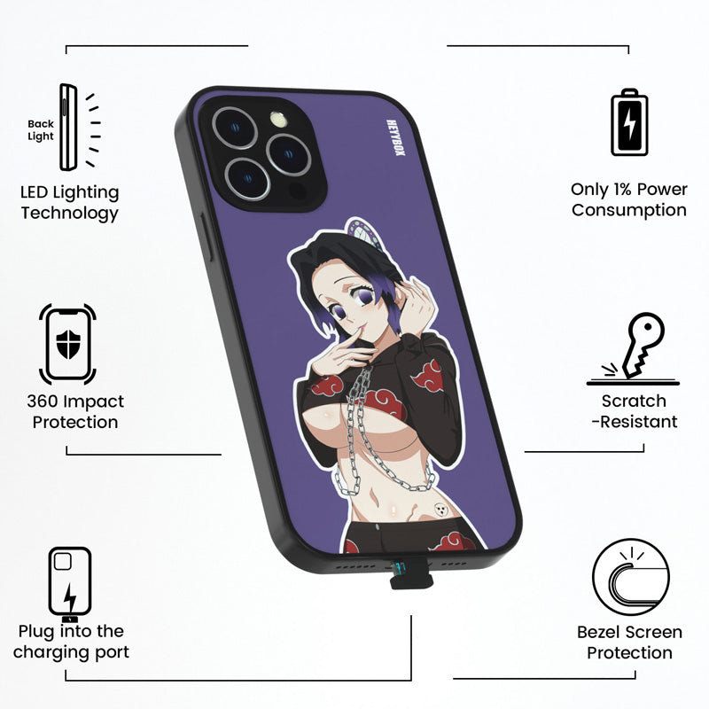 Akatsuki Shinobu LED iPhone Case with Black Frame iPhone 12 Pro Max