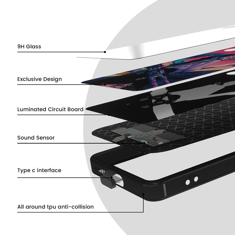 Agatsuma Zenitsu LED iPhone Case with Black Frame iPhone 12