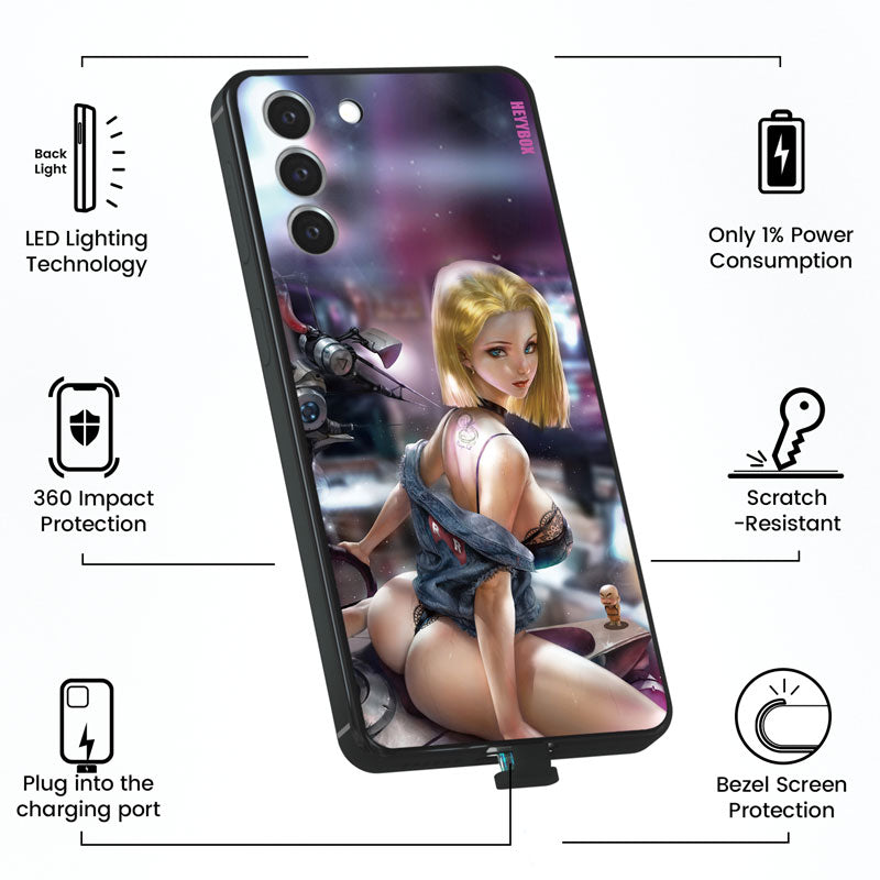 Android18 Full LED Samsung Case RGB Light Up