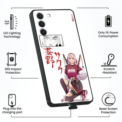 Squatting Sakura Haruno LED Samsung Case RGB Light Up Galaxy S20 FE