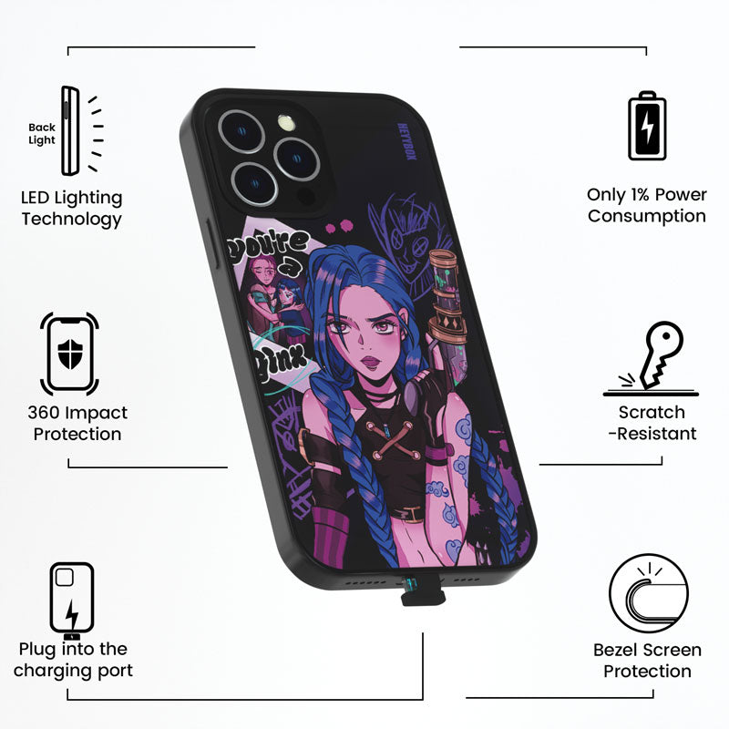 Jinx LED iPhone Case with Black Frame iPhone 14 Plus