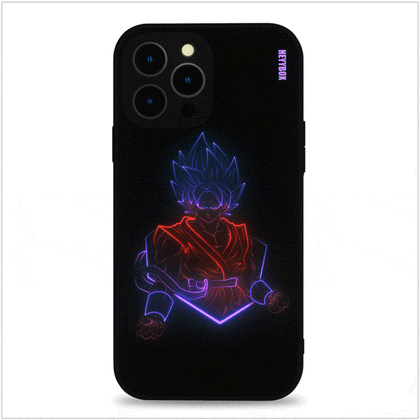 Super Saiyan Blue Goku LED iPhone Case with Black Frame iPhone 11 Case
