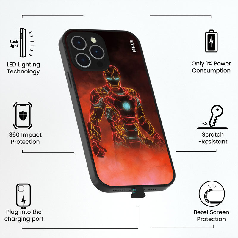 Iron Man Mark XLIII-3905 LED iPhone Case with Black Frame iPhone 13 Pro Max