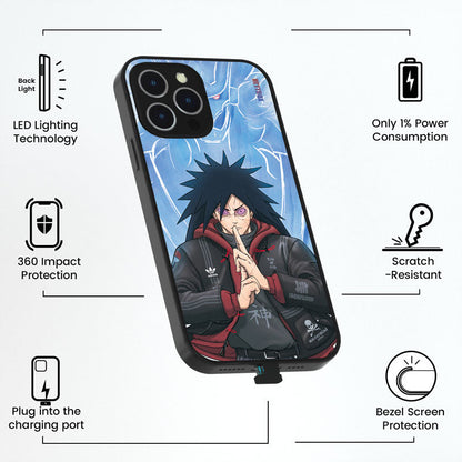 Madara Uchiha LED iPhone Case with Black Frame iPhone 14 Pro