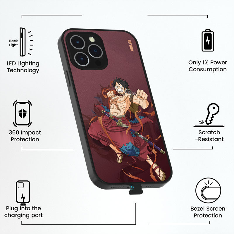 LUFFY LED iPhone Case with Black Frame