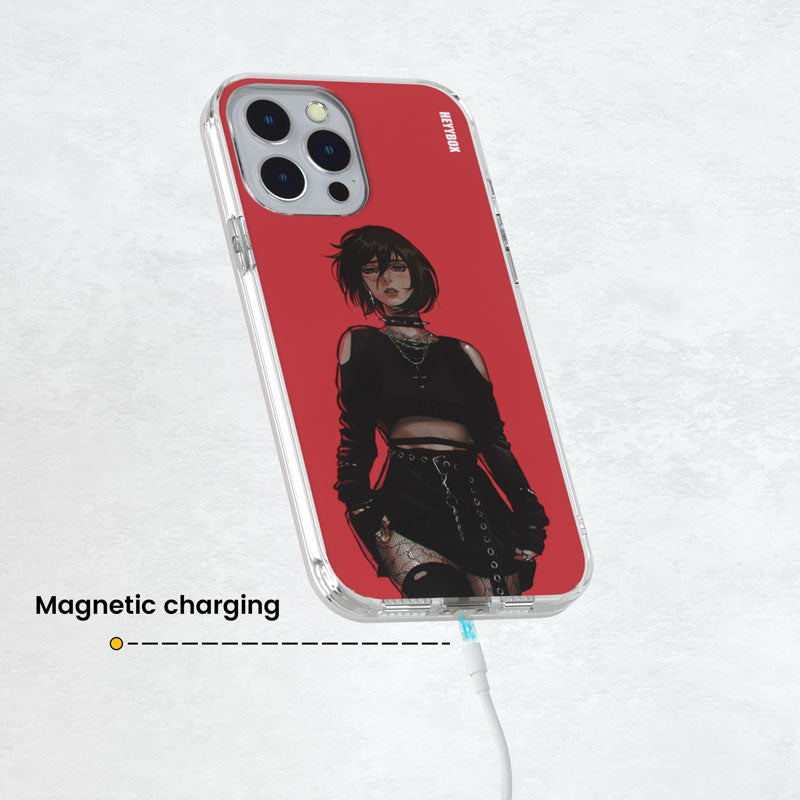 Goth mikasa LED iPhone Case RGB Light Up