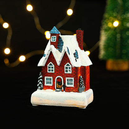 Christmas Decorations Village House Decor Xmas Lantern Decorative Resin House