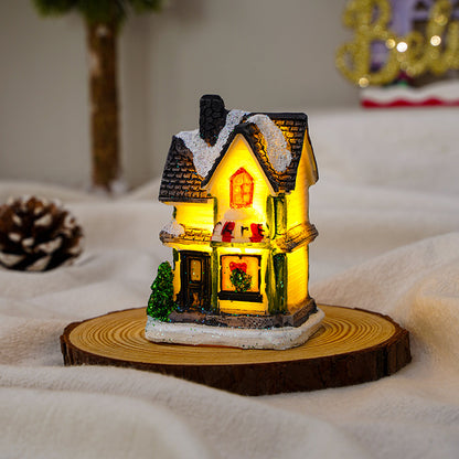 Christmas Decorations Village House Decor Xmas Lantern Decorative Resin House