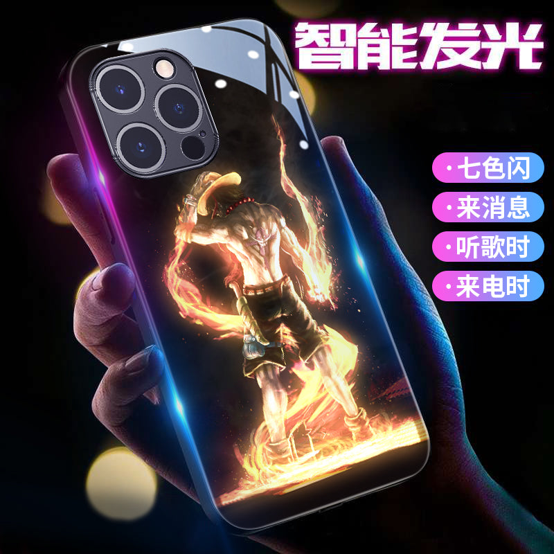 Cute Anime One Piece LED Phone Case