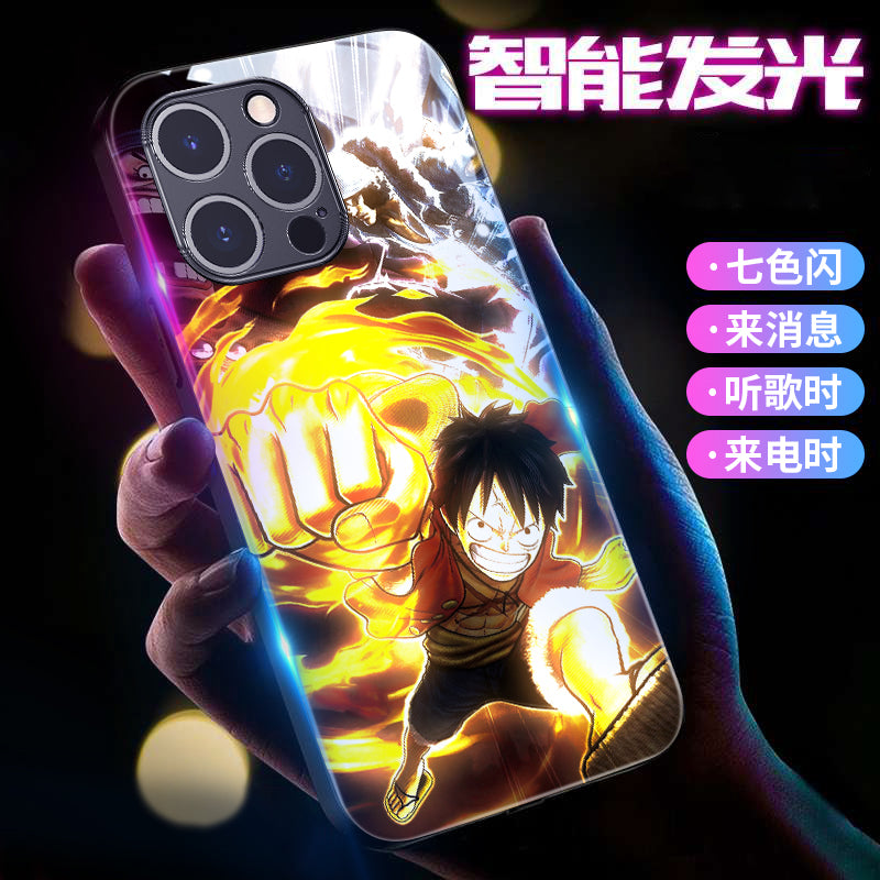 Cute Anime One Piece LED Phone Case