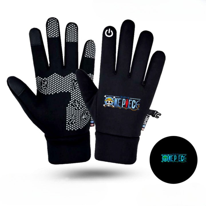 Anime One Piece Gloves Waterproof Luminous