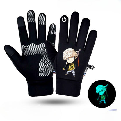 Anime One Piece Gloves Waterproof Luminous