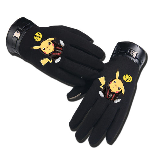 Anime Pikachu gloves waterproof luminous