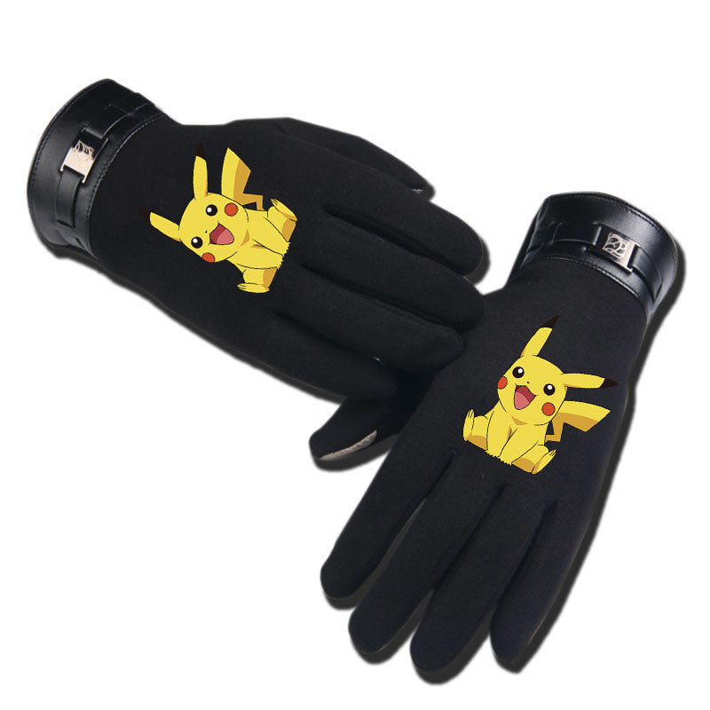 Anime Pikachu gloves waterproof luminous