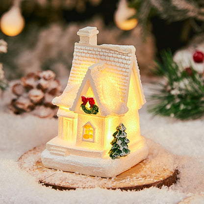 Christmas Decorations Village House Decor Xmas Lantern Decorative Resin House