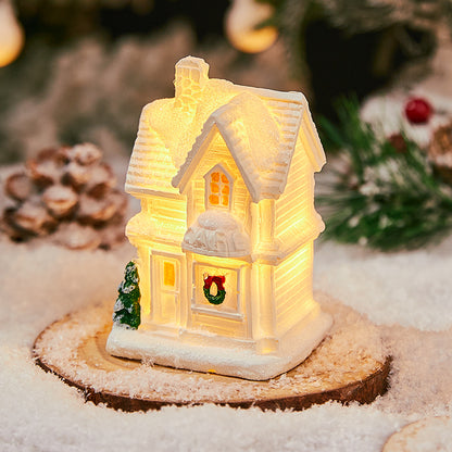 Christmas Decorations Village House Decor Xmas Lantern Decorative Resin House