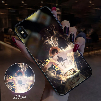 Cute Anime One Piece LED Phone Case