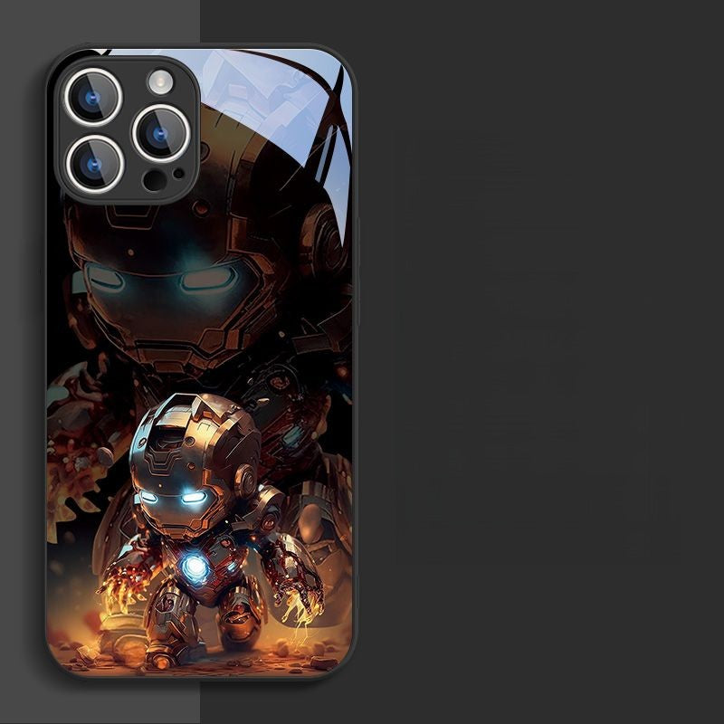 Bronzing Marvel Spider-Man Iron Man Phone Case