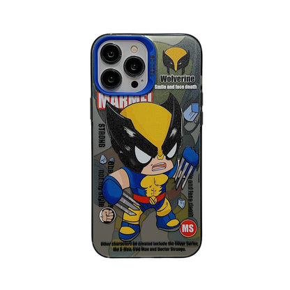 Bronzing Marvel Spider-Man Iron Man Phone Case