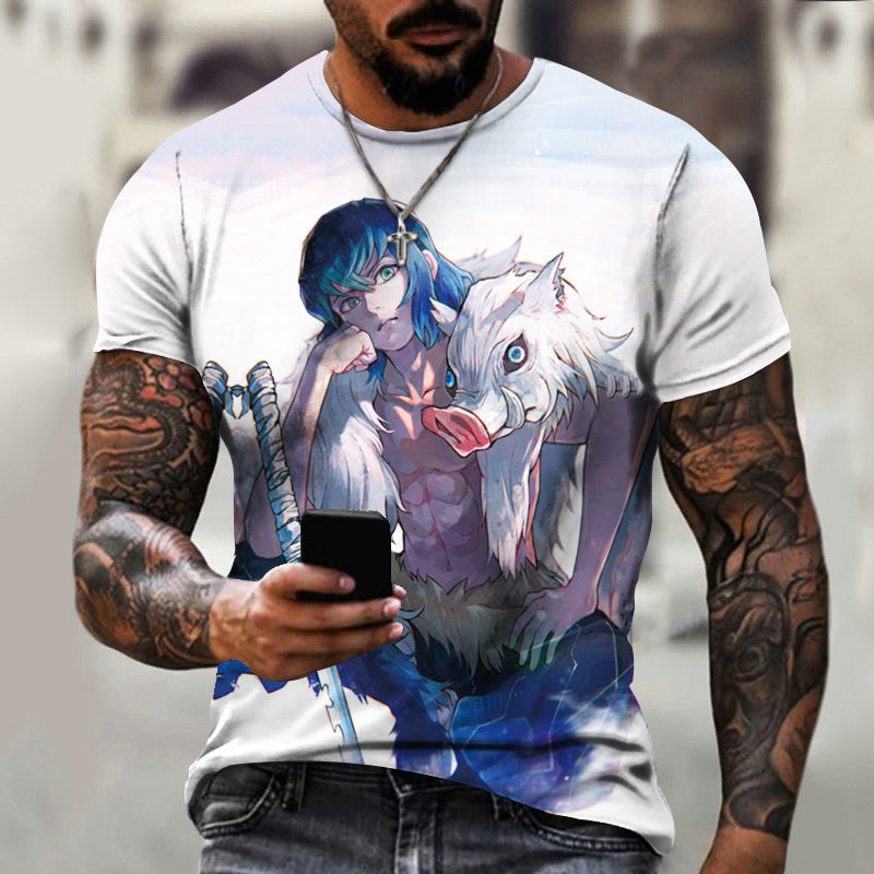 Anime Demon Slayer Character Kamado Tanjirou Graphics 3D Printed T-shirt