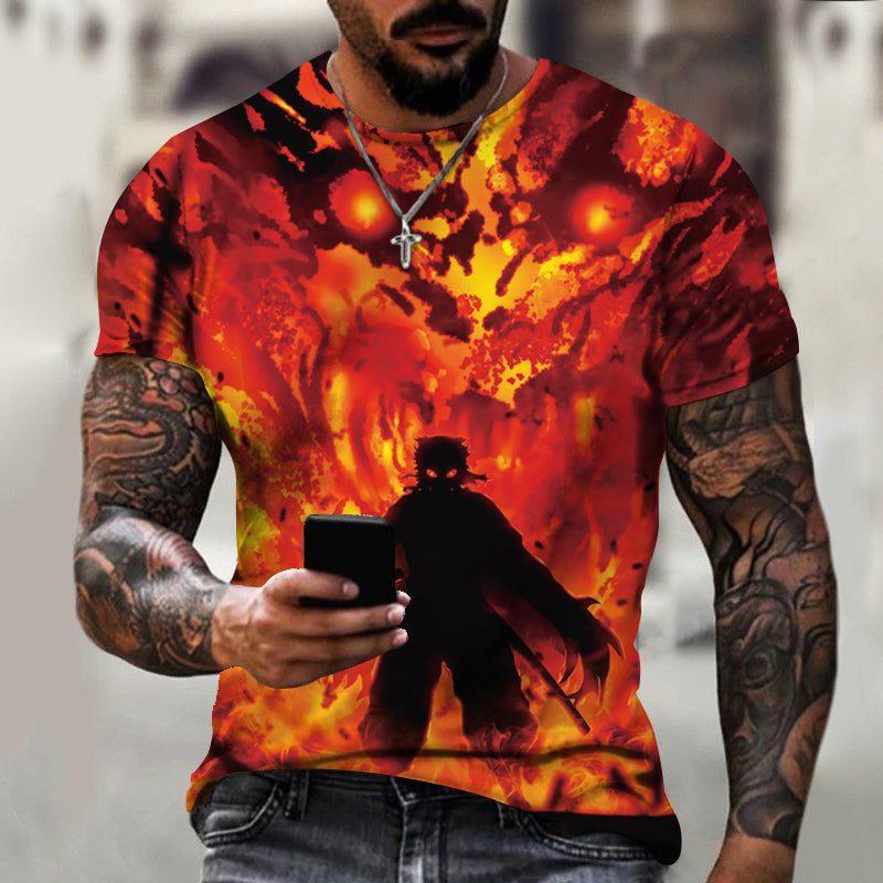 Anime Demon Slayer Character Kamado Tanjirou Graphics 3D Printed T-shirt