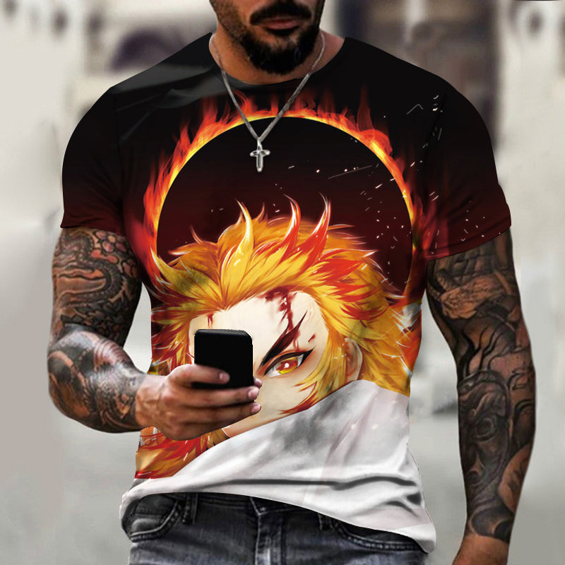 Anime Demon Slayer Character Kamado Tanjirou Graphics 3D Printed T-shirt