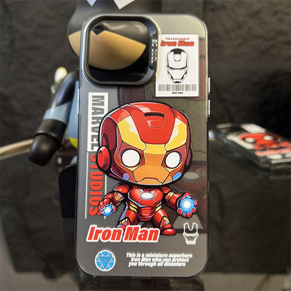 Bronzing Marvel Spider-Man Iron Man Phone Case